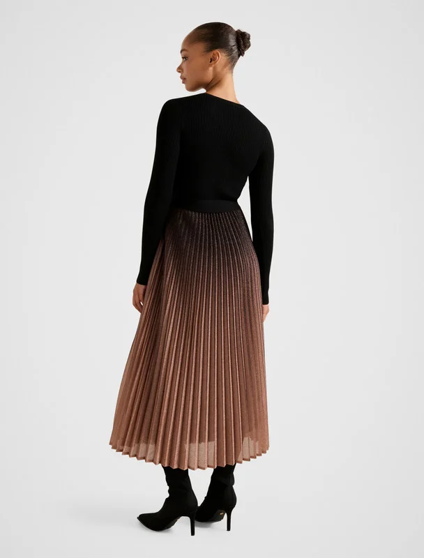 forever new  CELINA Ombre Metallic Midi Dress for Women | Best Price UAE